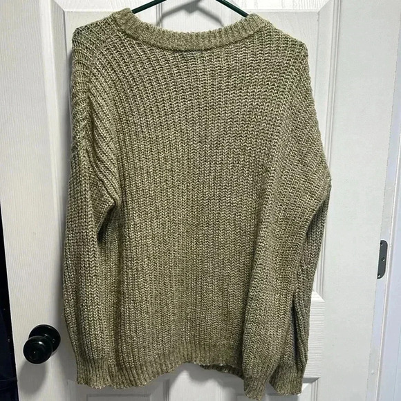 SO green/tan oversized knit sweater - Picture 4 of 4